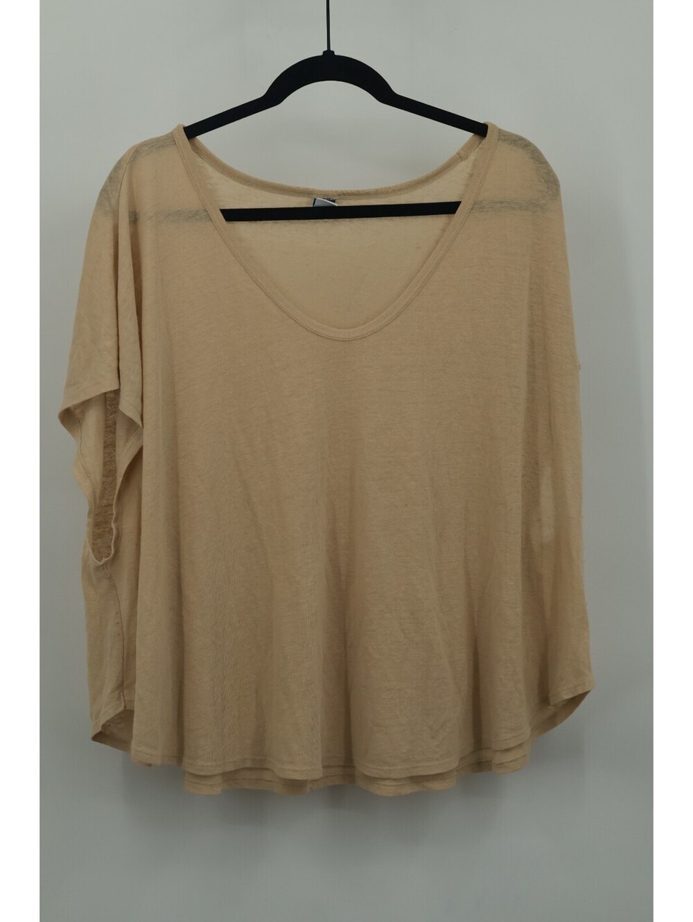 Old Navy 3X Plus Size Beige Linen Blend Dolman Sleeve Scoop Neck Tunic Top